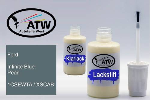 Ford, Infinite Blue Pearl, 1CSEWTA / XSCAB: 20ml Lackstift + 20ml Klarlack - Set, von ATW Autoteile West.